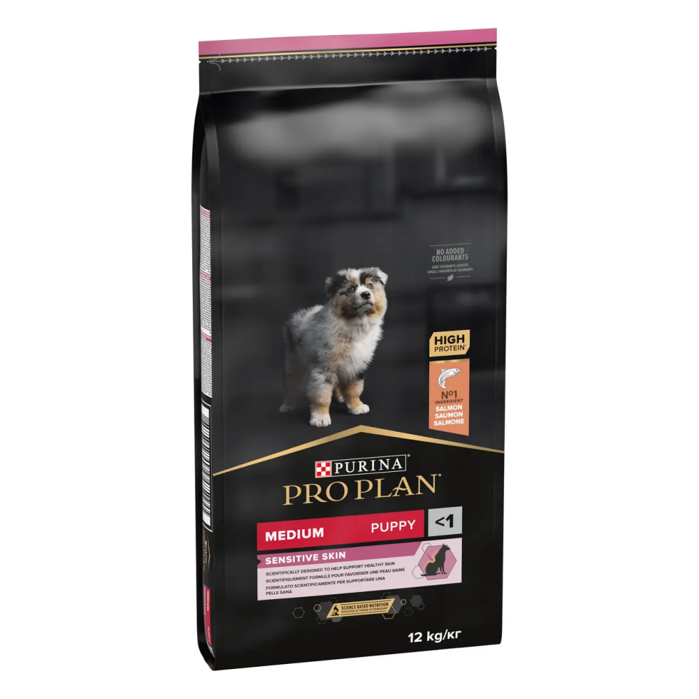 Purina Pro Plan Medium Puppy Sensitive Skin 12 кг - для цуценят середніх порід з лососем