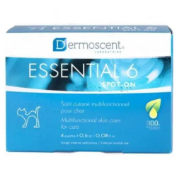Dermoscent Essential-6 spot-on 4 піпетки для шерсті котів під час лупи, линяння