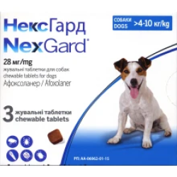 Таблетки Boehringer Ingelheim НексГард от блох и клещей для собак M, 4-10 кг, цена за 1 таблетку