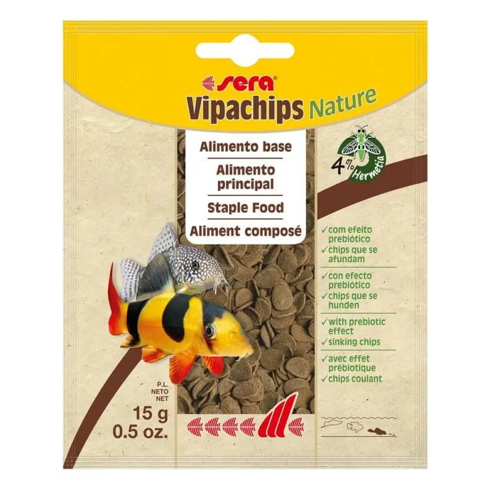 Sera Vipachips корм для обитающих на дне рыб в форме чипсов, 15 г